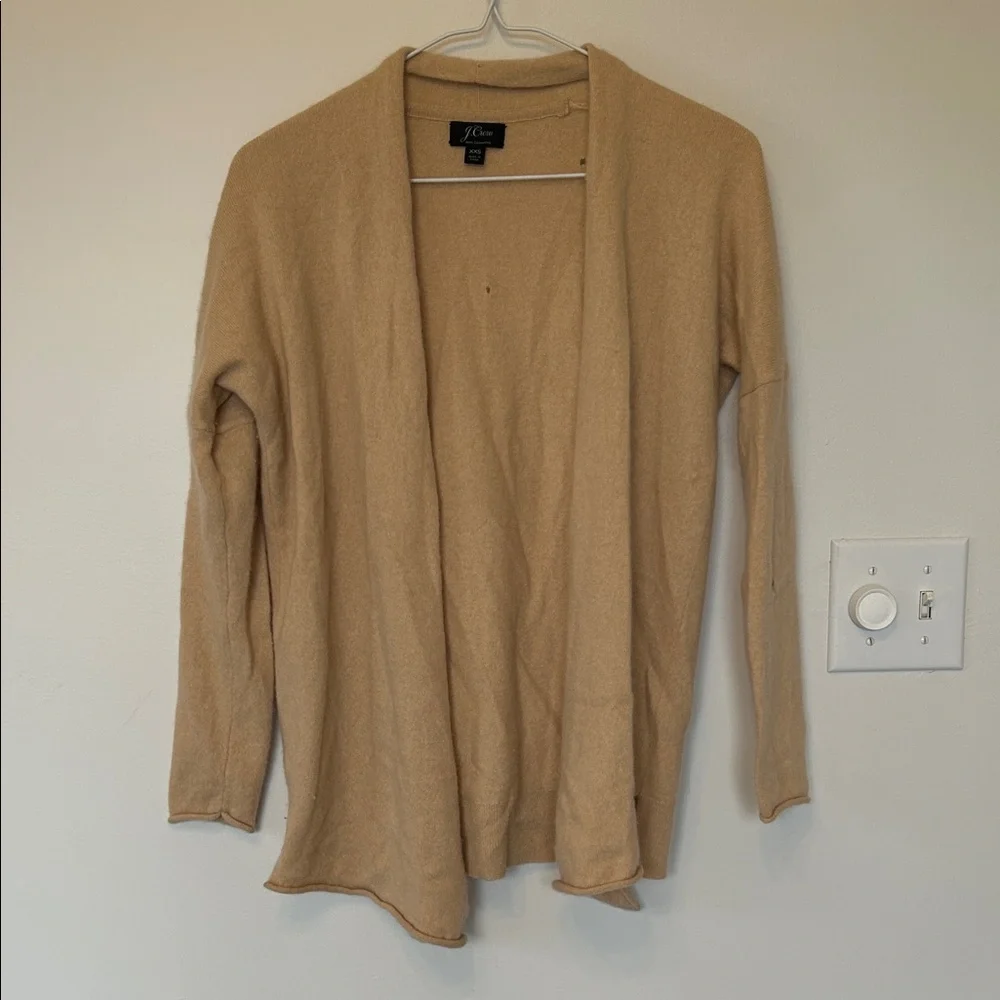 J. Crew Camel 100% cashmere camel Open Front Cardigan - Picture 2 of 6